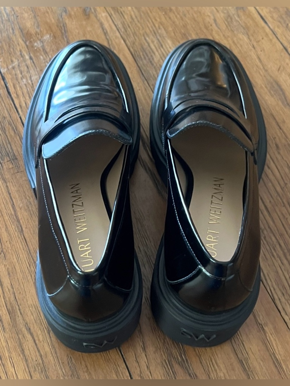 Stuart Weitzman SOHO BLACK LOAFER SLIP ON SHOES 10 NEW - Picture 10 of 12